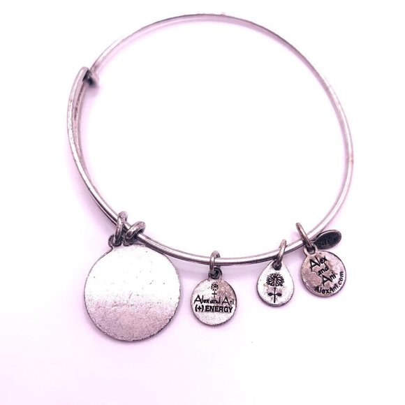 Alex and Ani Aquarius Charm Bracelet Silver Finish - Expands 2"- 3.5" - Picture 3 of 3